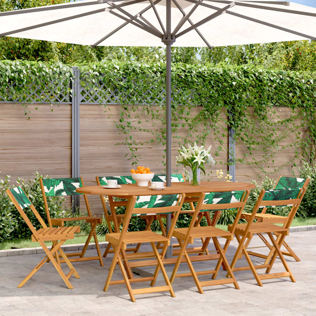 Tuinstoelen 8 st inklapbaar stof en massief hout groen is nu te koop bij PeponiXL, paradijselijk wonen!