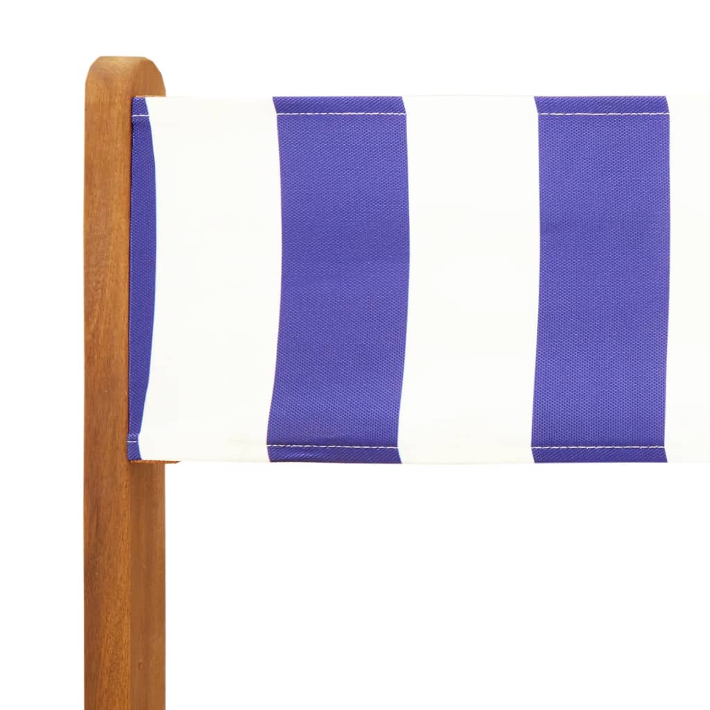 Tuinstoelen 4 st inklapbaar stof en massief hout blauw en wit is nu te koop bij PeponiXL, paradijselijk wonen!