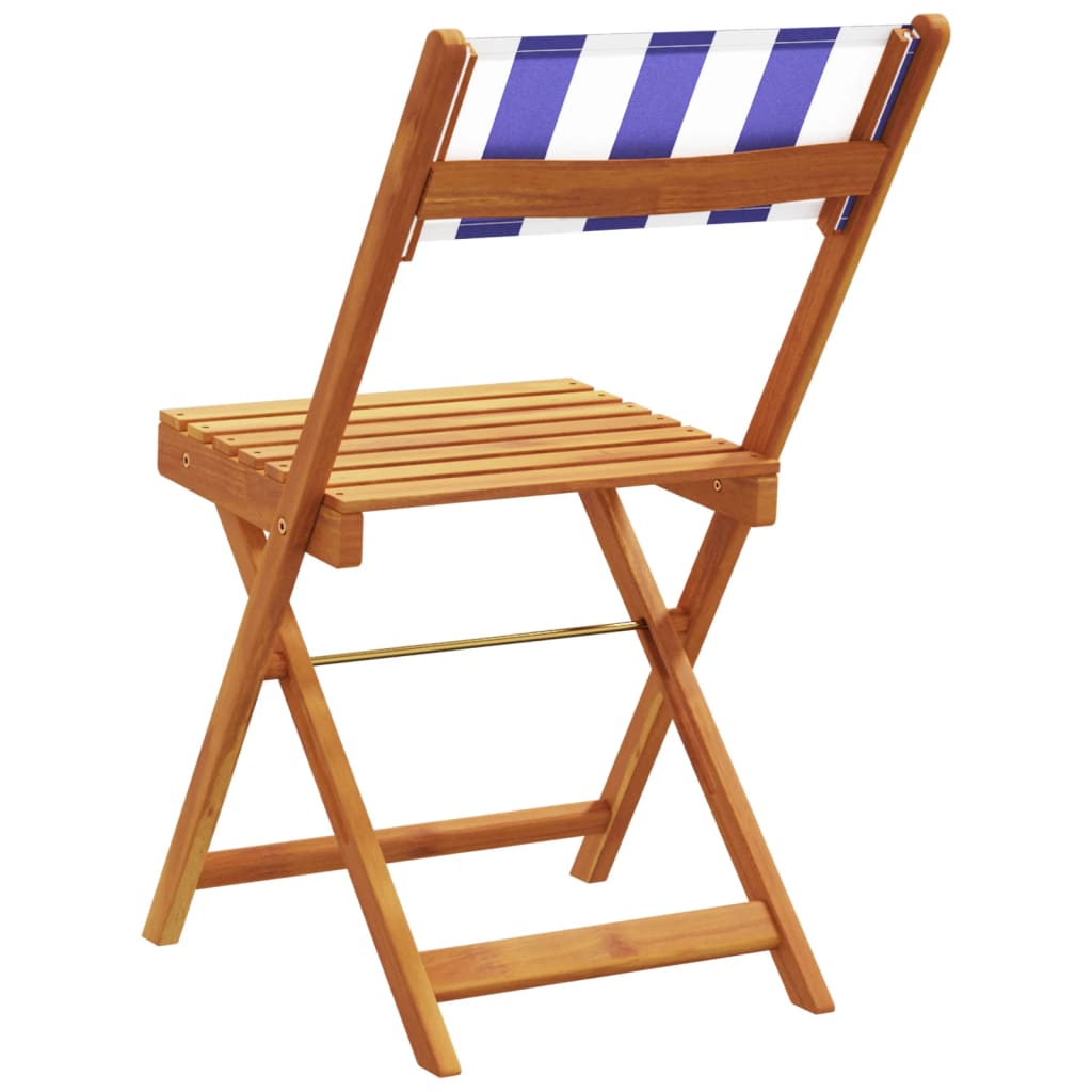 Tuinstoelen 8 st inklapbaar stof en massief hout blauw en wit is nu te koop bij PeponiXL, paradijselijk wonen!