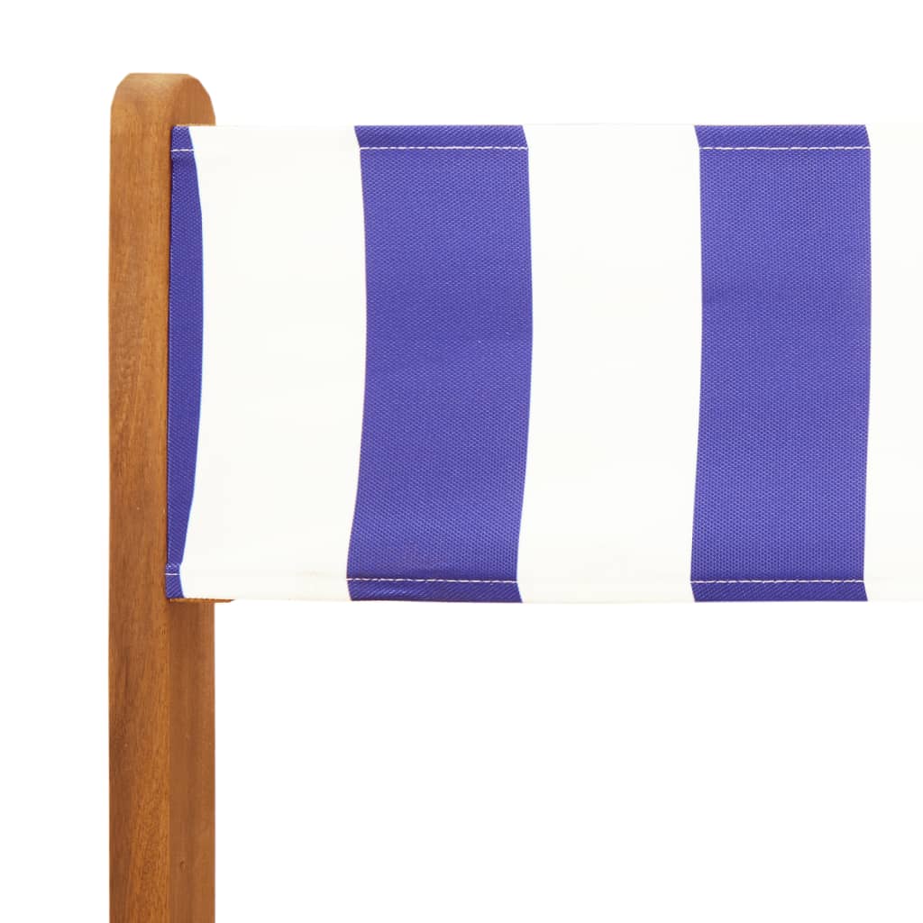 Tuinstoelen 8 st inklapbaar stof en massief hout blauw en wit is nu te koop bij PeponiXL, paradijselijk wonen!