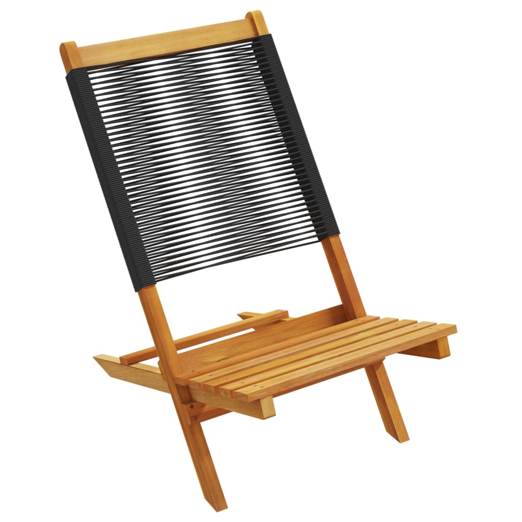 Tuinstoelen 4 st inklapbaar massief acaciahout zwart is nu te koop bij PeponiXL, paradijselijk wonen!