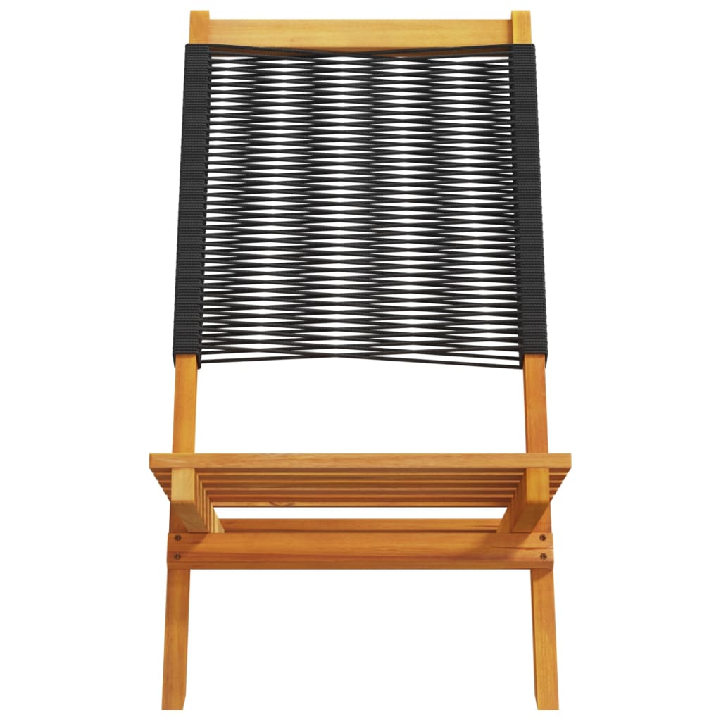 Tuinstoelen 6 st inklapbaar massief acaciahout zwart is nu te koop bij PeponiXL, paradijselijk wonen!