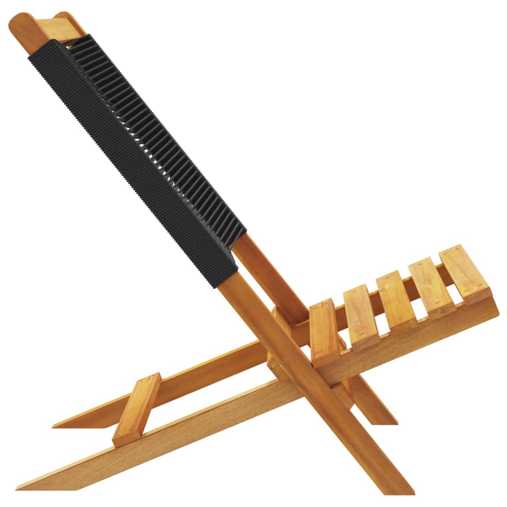 Tuinstoelen 6 st inklapbaar massief acaciahout zwart is nu te koop bij PeponiXL, paradijselijk wonen!