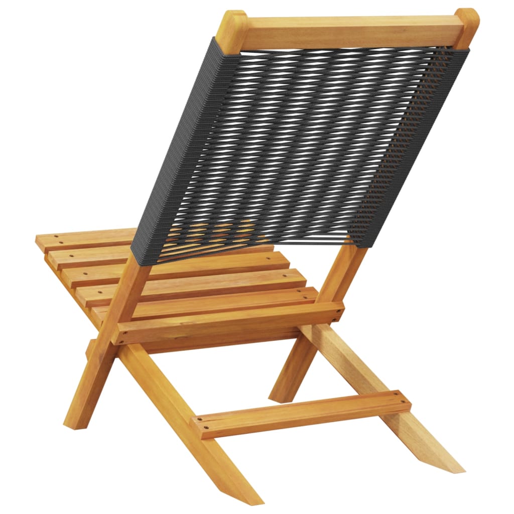 Tuinstoelen 6 st inklapbaar massief acaciahout zwart is nu te koop bij PeponiXL, paradijselijk wonen!