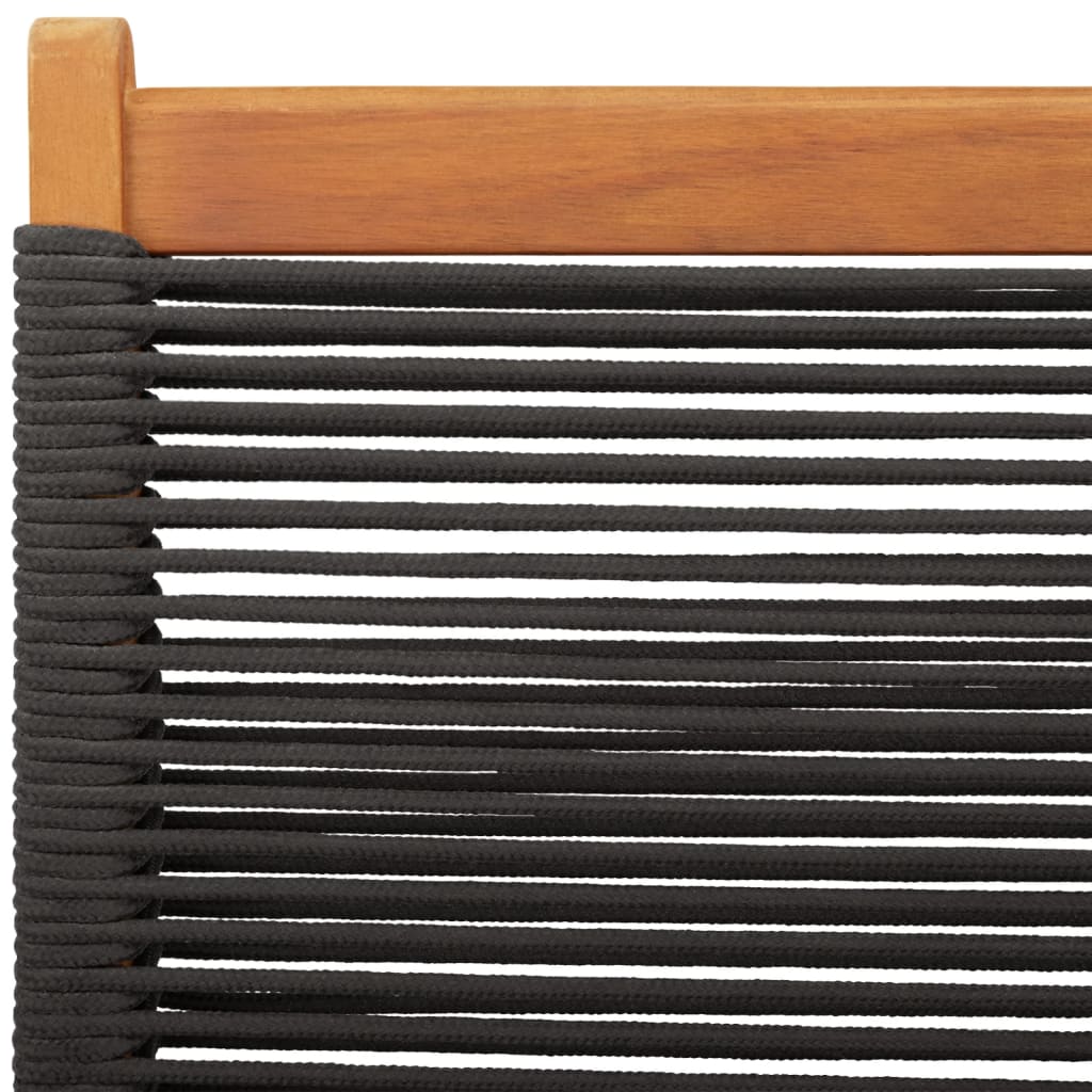 Tuinstoelen 6 st inklapbaar massief acaciahout zwart is nu te koop bij PeponiXL, paradijselijk wonen!