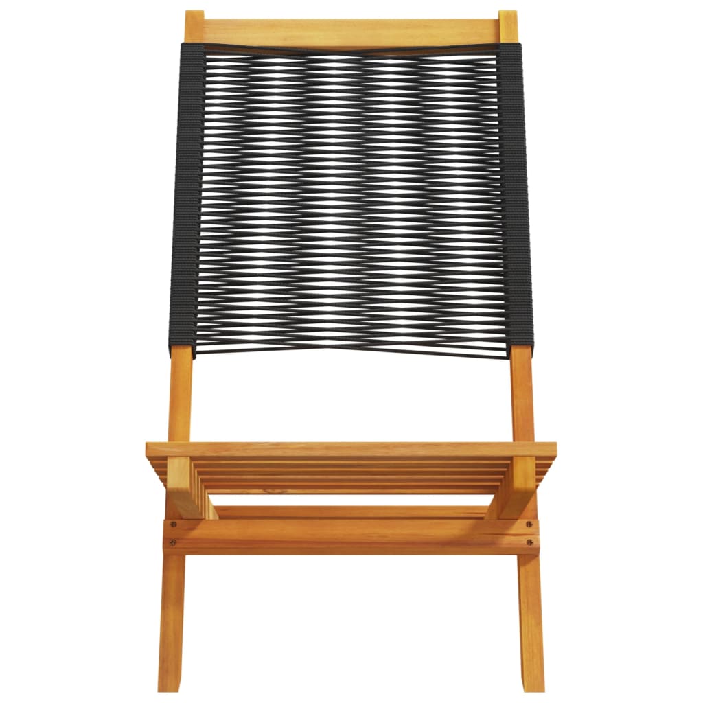Tuinstoelen 8 st inklapbaar massief acaciahout zwart is nu te koop bij PeponiXL, paradijselijk wonen!