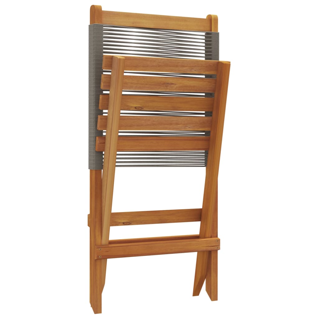 Tuinstoelen 4 st inklapbaar massief acaciahout grijs is nu te koop bij PeponiXL, paradijselijk wonen!