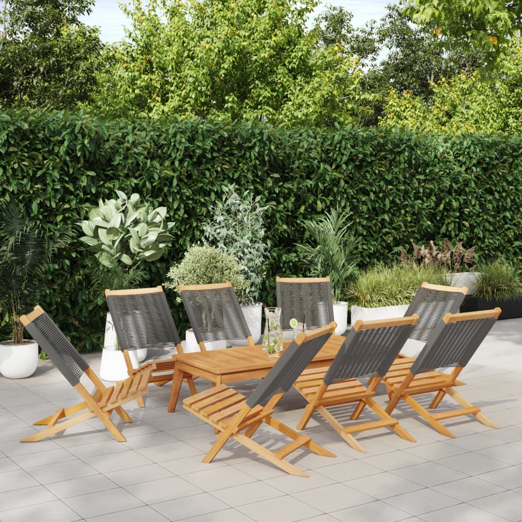 Tuinstoelen 8 st inklapbaar massief acaciahout grijs is nu te koop bij PeponiXL, paradijselijk wonen!