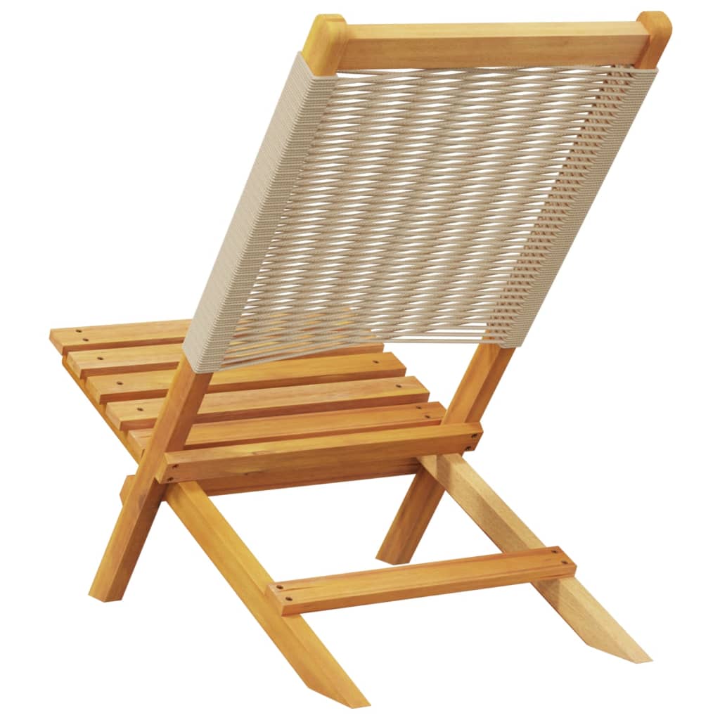 Tuinstoelen 4 st inklapbaar massief acaciahout beige is nu te koop bij PeponiXL, paradijselijk wonen!