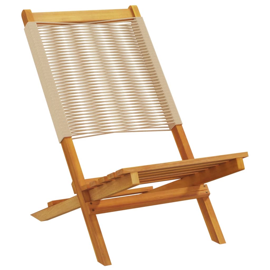 Tuinstoelen 6 st inklapbaar massief acaciahout beige is nu te koop bij PeponiXL, paradijselijk wonen!