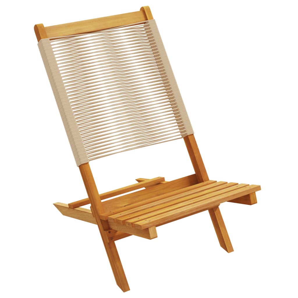 Tuinstoelen 6 st inklapbaar massief acaciahout beige is nu te koop bij PeponiXL, paradijselijk wonen!