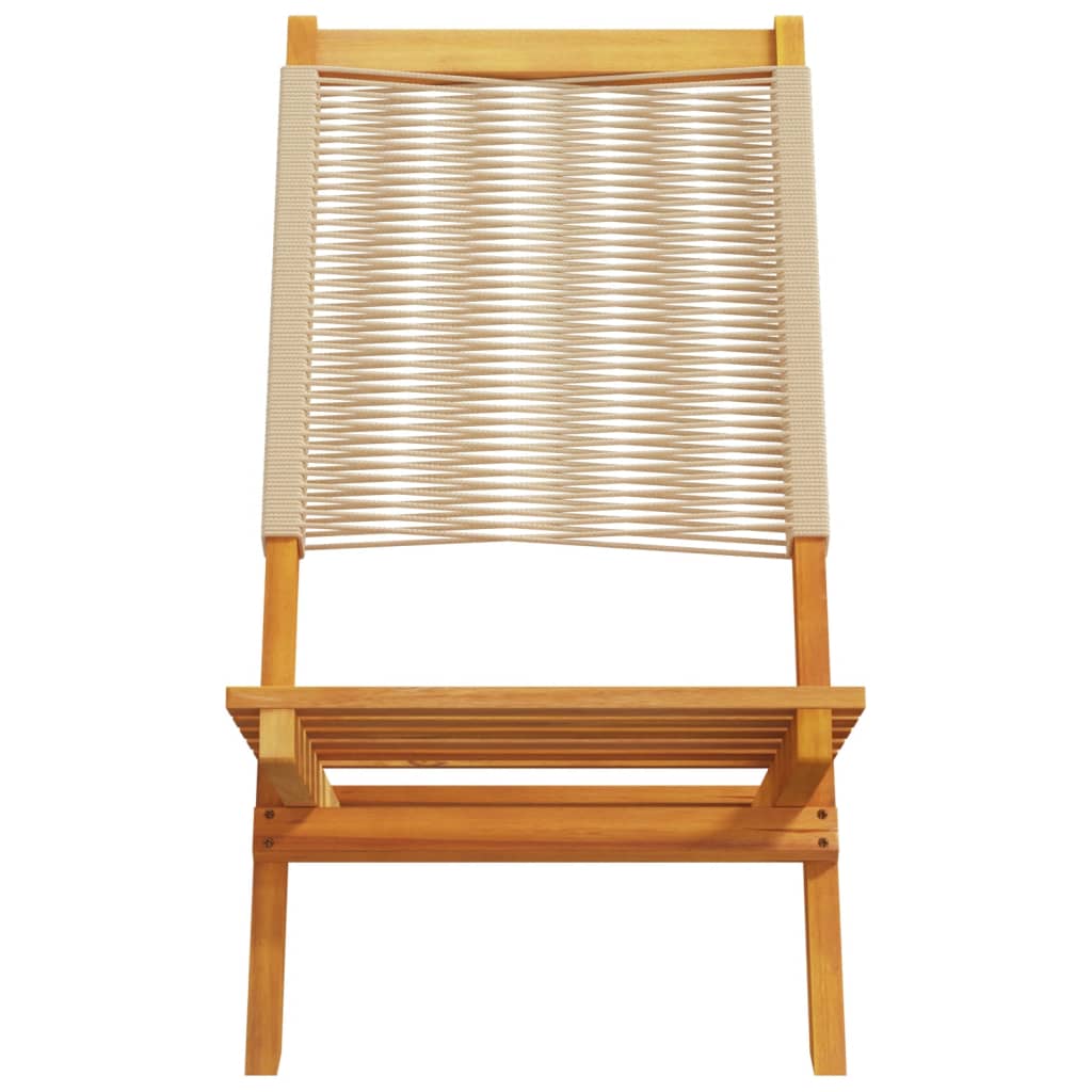 Tuinstoelen 6 st inklapbaar massief acaciahout beige is nu te koop bij PeponiXL, paradijselijk wonen!