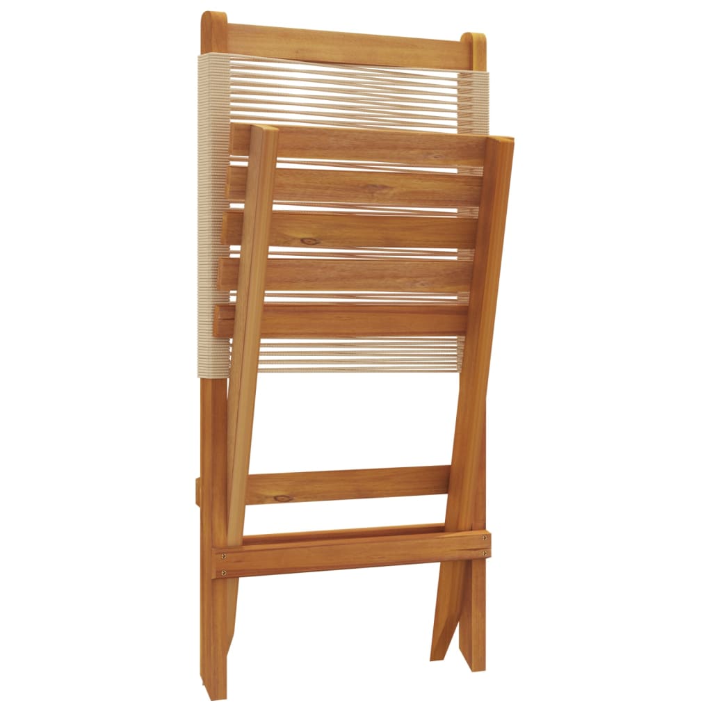 Tuinstoelen 6 st inklapbaar massief acaciahout beige is nu te koop bij PeponiXL, paradijselijk wonen!