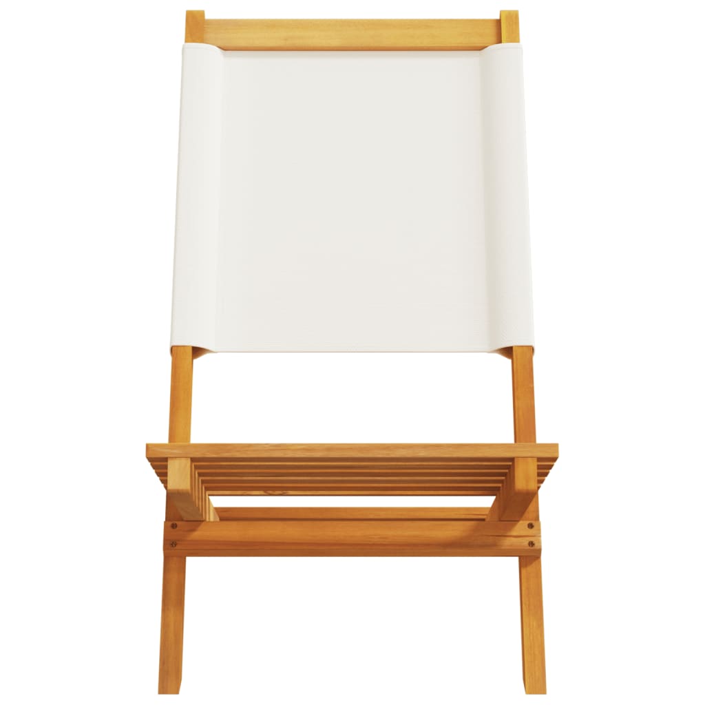 Tuinstoelen 6 st inklapbaar massief hout en stof crèmewit is nu te koop bij PeponiXL, paradijselijk wonen!