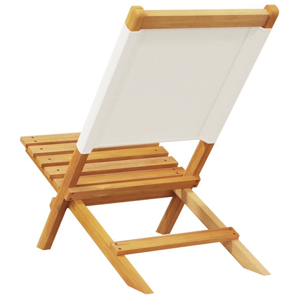 Tuinstoelen 6 st inklapbaar massief hout en stof crèmewit is nu te koop bij PeponiXL, paradijselijk wonen!