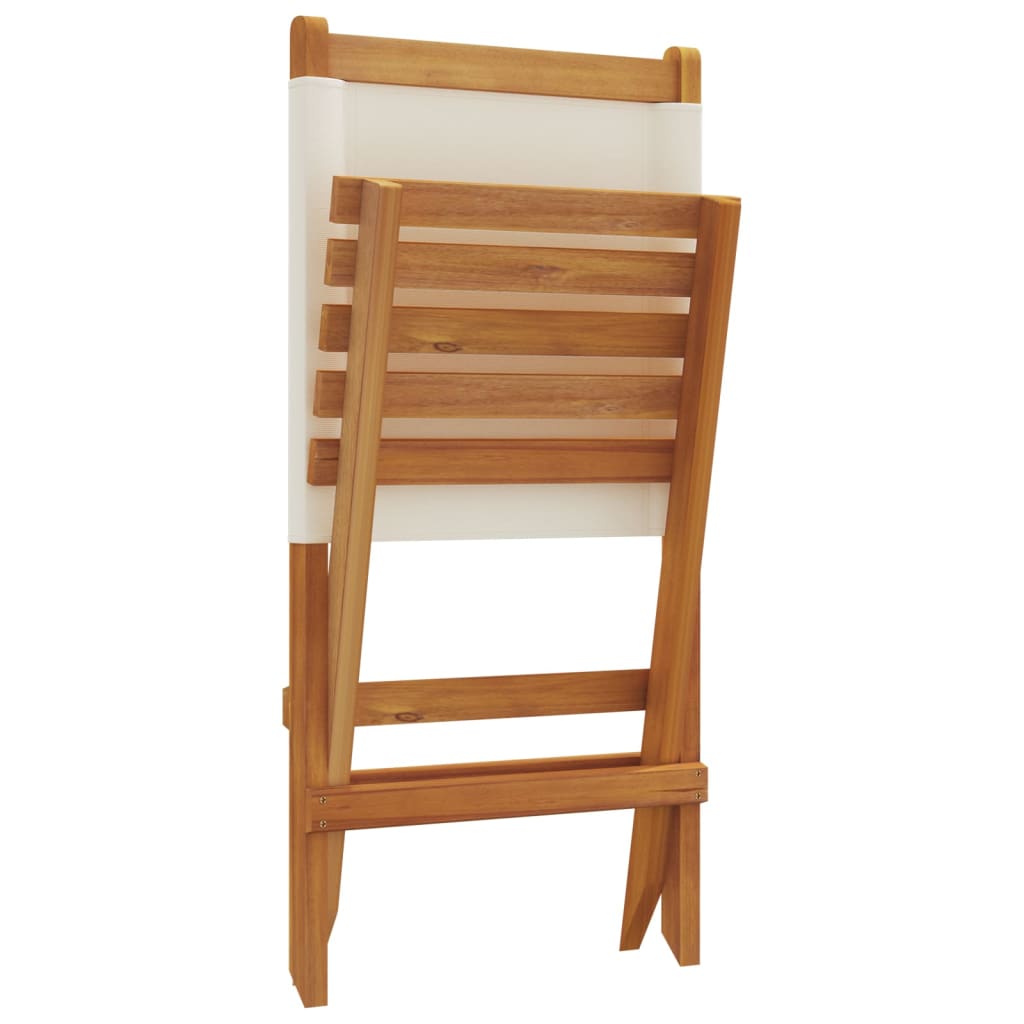 Tuinstoelen 6 st inklapbaar massief hout en stof crèmewit is nu te koop bij PeponiXL, paradijselijk wonen!