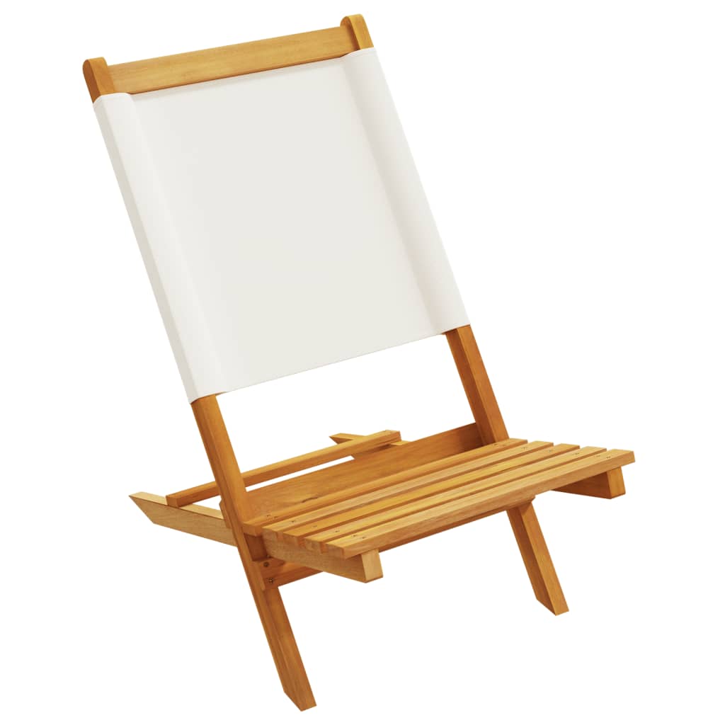 Tuinstoelen 8 st inklapbaar massief hout en stof crèmewit is nu te koop bij PeponiXL, paradijselijk wonen!
