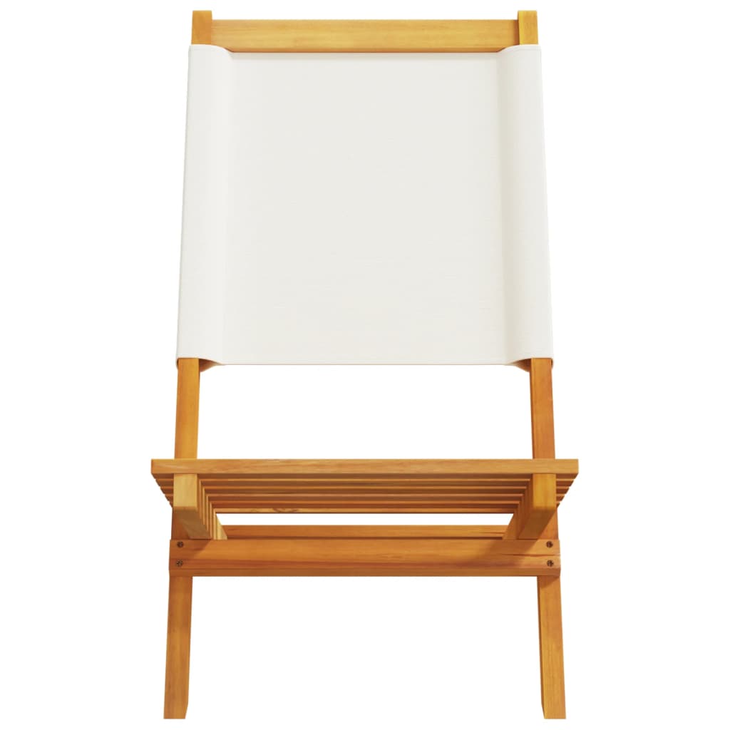 Tuinstoelen 8 st inklapbaar massief hout en stof crèmewit is nu te koop bij PeponiXL, paradijselijk wonen!