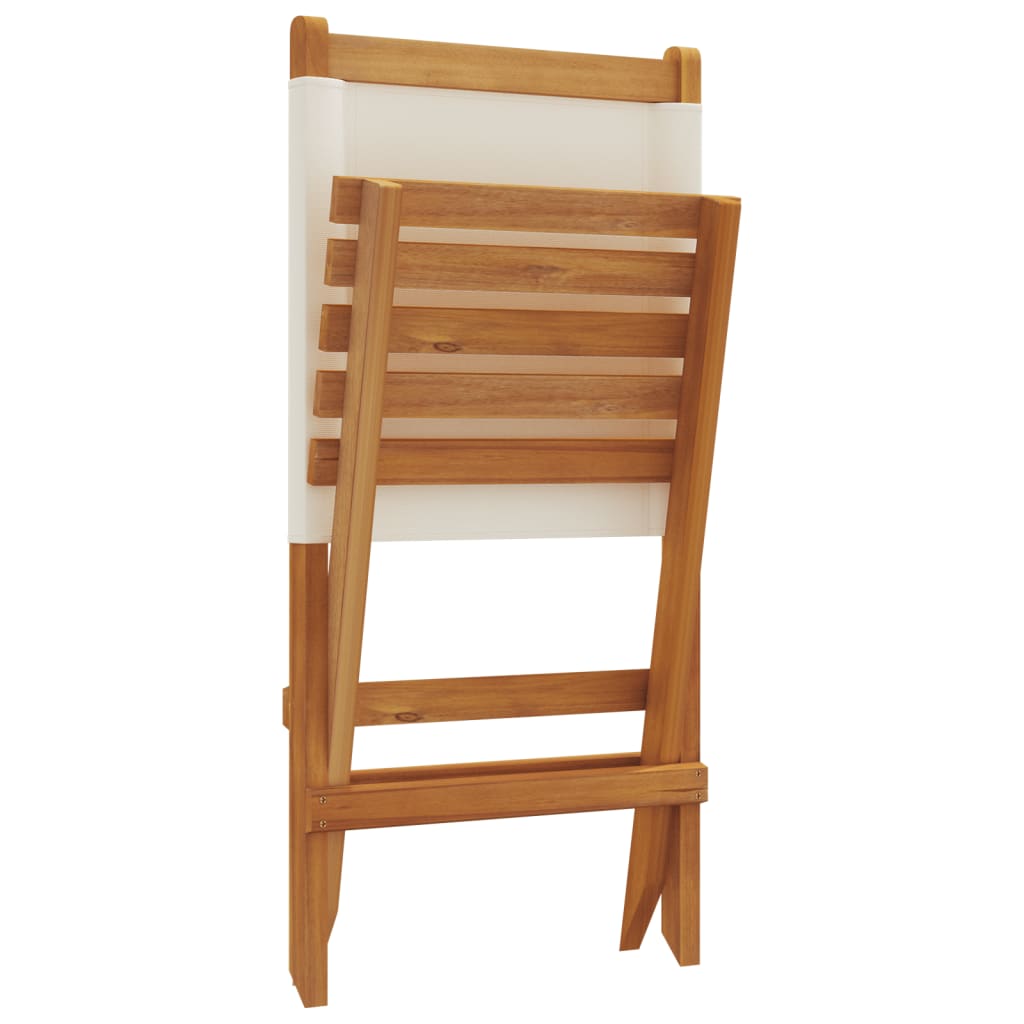 Tuinstoelen 8 st inklapbaar massief hout en stof crèmewit is nu te koop bij PeponiXL, paradijselijk wonen!