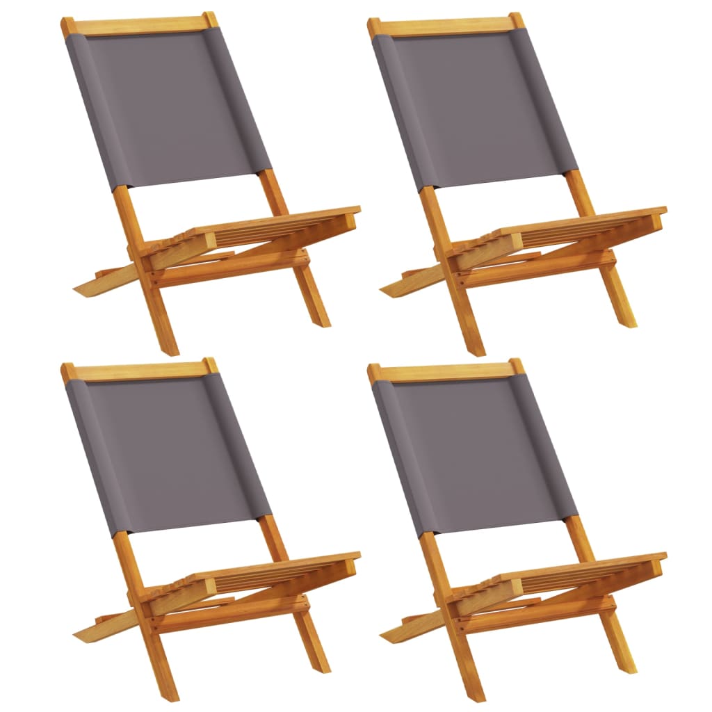Tuinstoelen 4 st inklapbaar massief hout en stof antracietkleur is nu te koop bij PeponiXL, paradijselijk wonen!