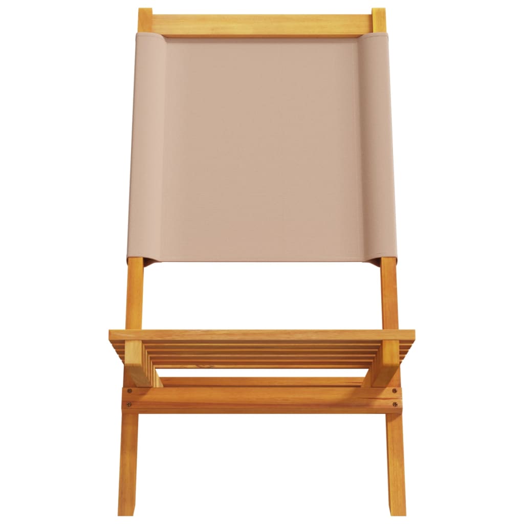 Tuinstoelen 4 st inklapbaar stof en massief hout taupe is nu te koop bij PeponiXL, paradijselijk wonen!