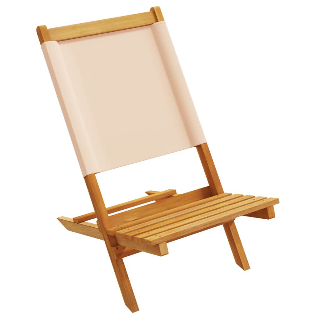 Tuinstoelen 4 st inklapbaar stof en massief hout beige is nu te koop bij PeponiXL, paradijselijk wonen!