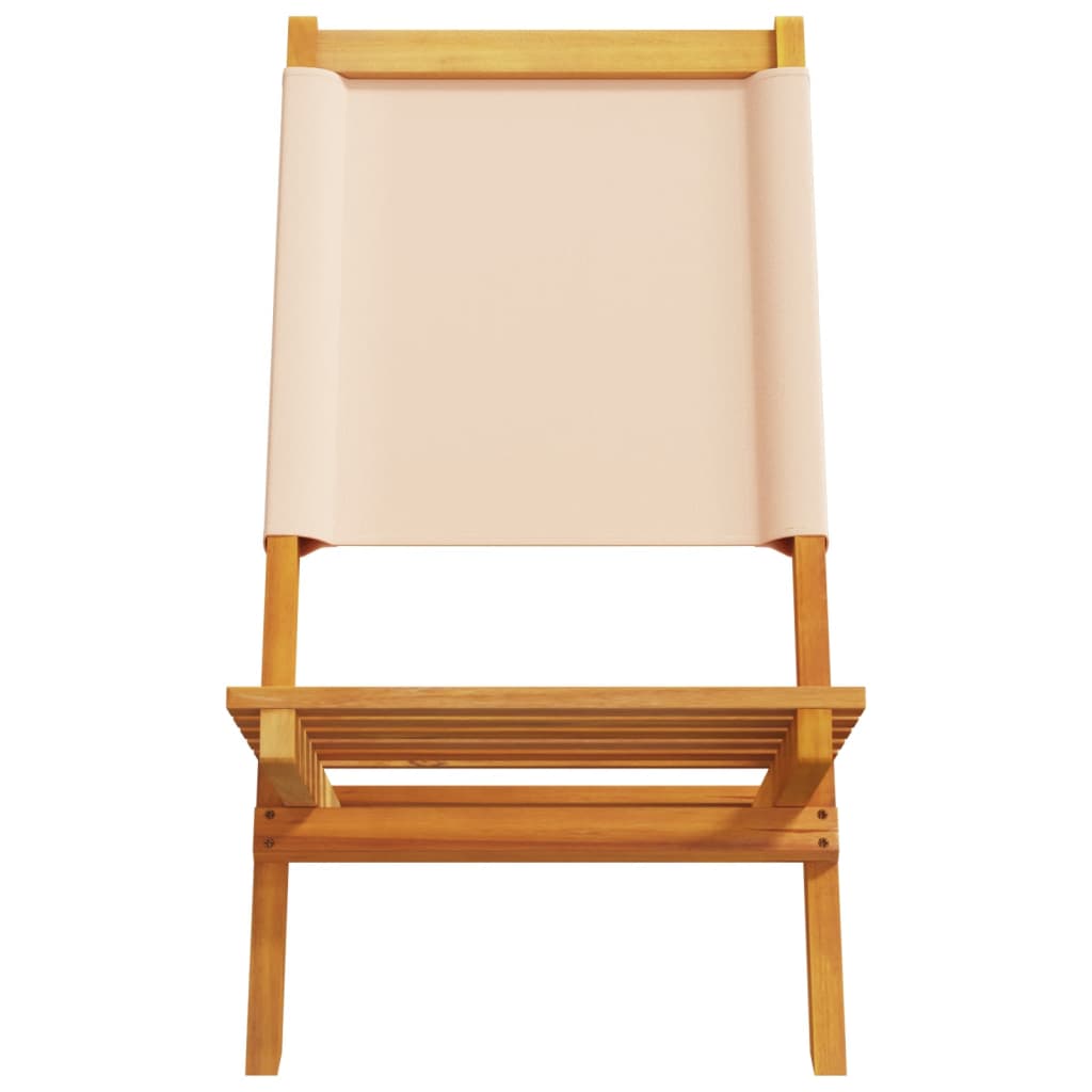 Tuinstoelen 6 st inklapbaar stof en massief hout beige is nu te koop bij PeponiXL, paradijselijk wonen!