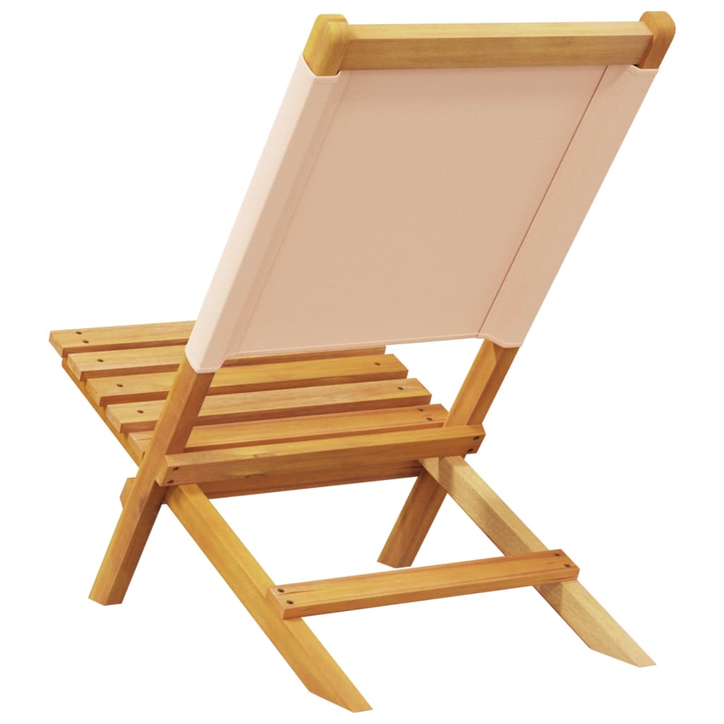 Tuinstoelen 6 st inklapbaar stof en massief hout beige is nu te koop bij PeponiXL, paradijselijk wonen!