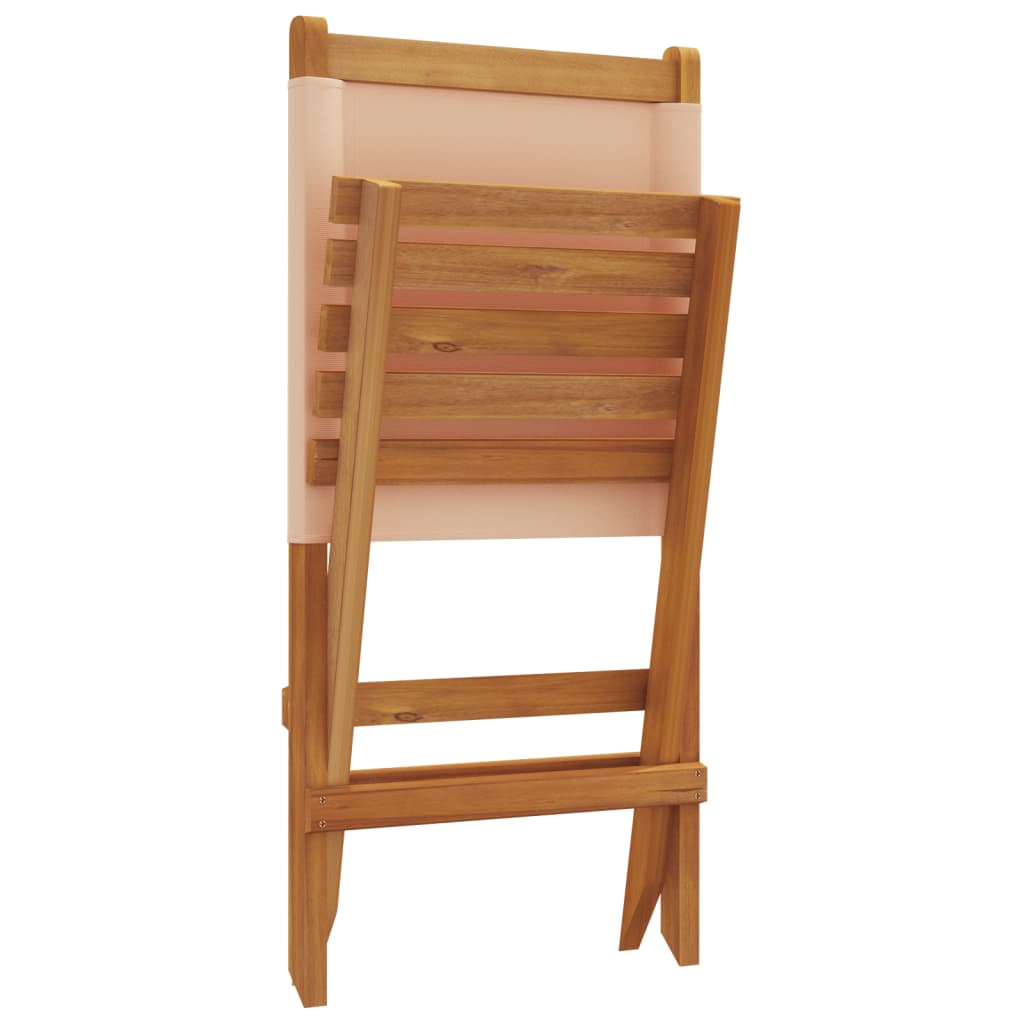 Tuinstoelen 6 st inklapbaar stof en massief hout beige is nu te koop bij PeponiXL, paradijselijk wonen!