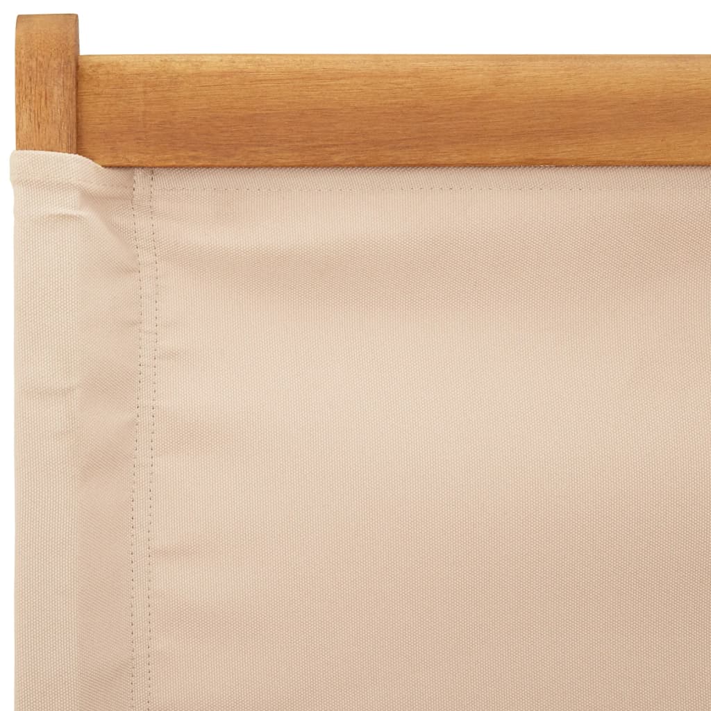 Tuinstoelen 6 st inklapbaar stof en massief hout beige is nu te koop bij PeponiXL, paradijselijk wonen!