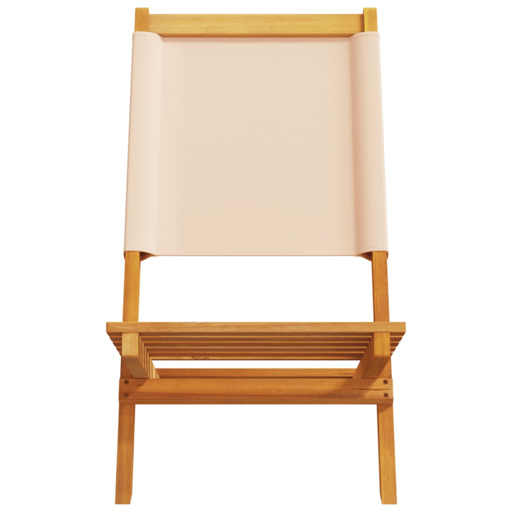 Tuinstoelen 8 st inklapbaar stof en massief hout beige is nu te koop bij PeponiXL, paradijselijk wonen!