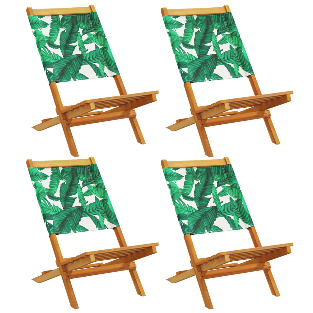 Tuinstoelen 4 st inklapbaar stof en massief hout groen is nu te koop bij PeponiXL, paradijselijk wonen!