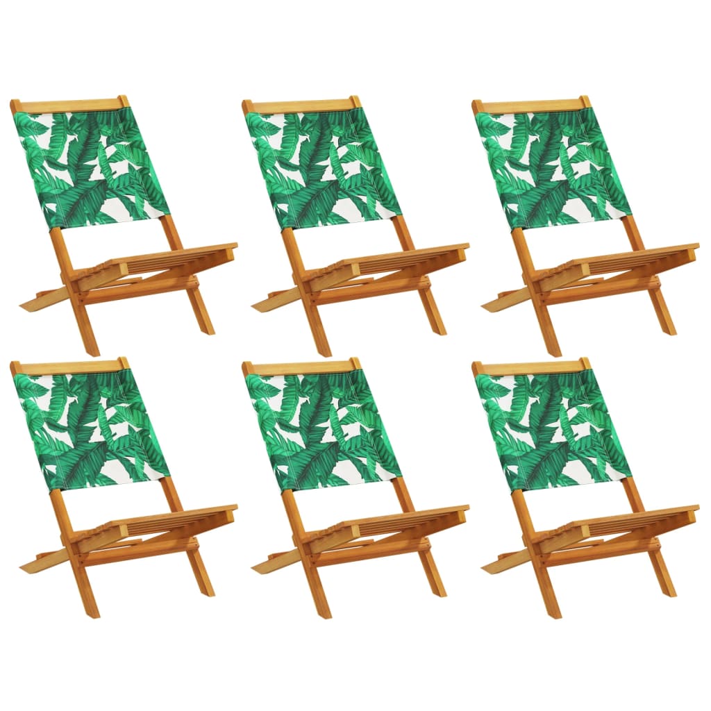 Tuinstoelen 6 st inklapbaar stof en massief hout groen is nu te koop bij PeponiXL, paradijselijk wonen!