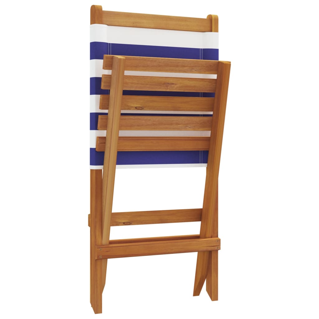 Tuinstoelen 4 st inklapbaar stof en massief hout blauw en wit is nu te koop bij PeponiXL, paradijselijk wonen!