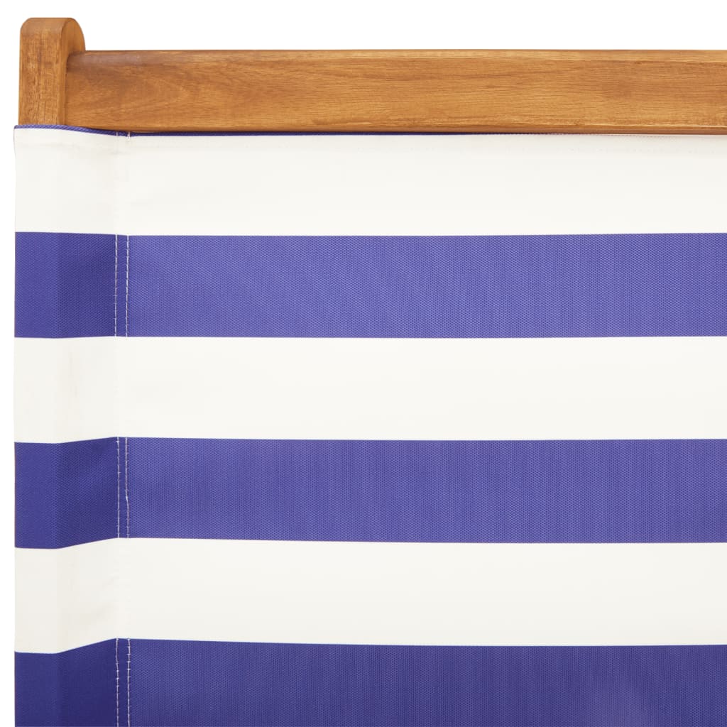 Tuinstoelen 6 st inklapbaar stof en massief hout blauw en wit is nu te koop bij PeponiXL, paradijselijk wonen!