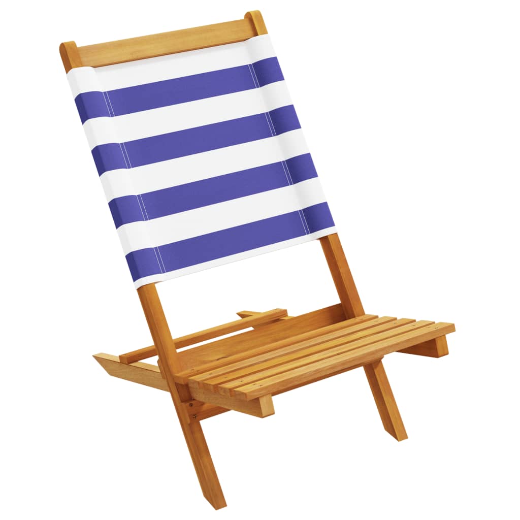 Tuinstoelen 8 st inklapbaar stof en massief hout blauw en wit is nu te koop bij PeponiXL, paradijselijk wonen!