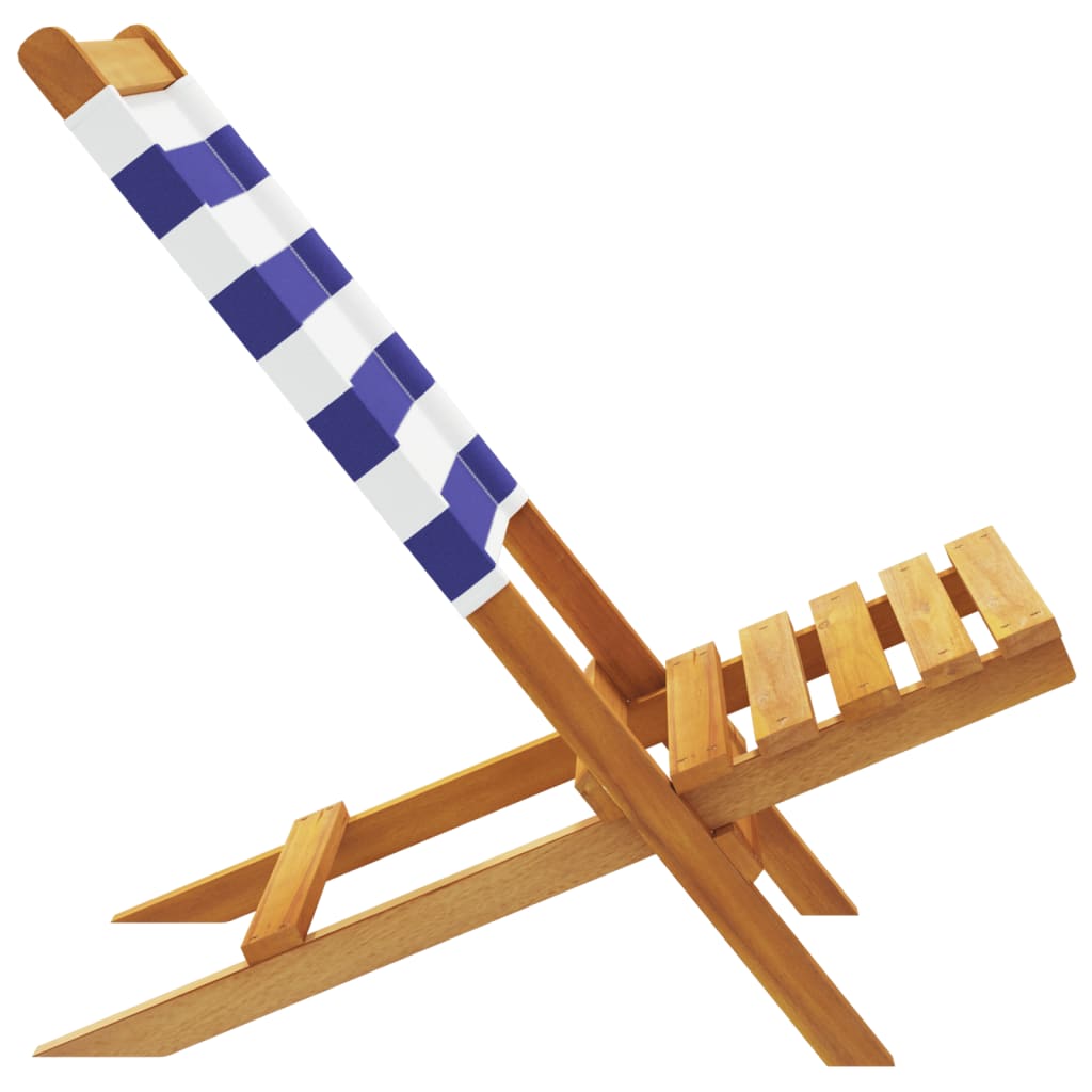 Tuinstoelen 8 st inklapbaar stof en massief hout blauw en wit is nu te koop bij PeponiXL, paradijselijk wonen!