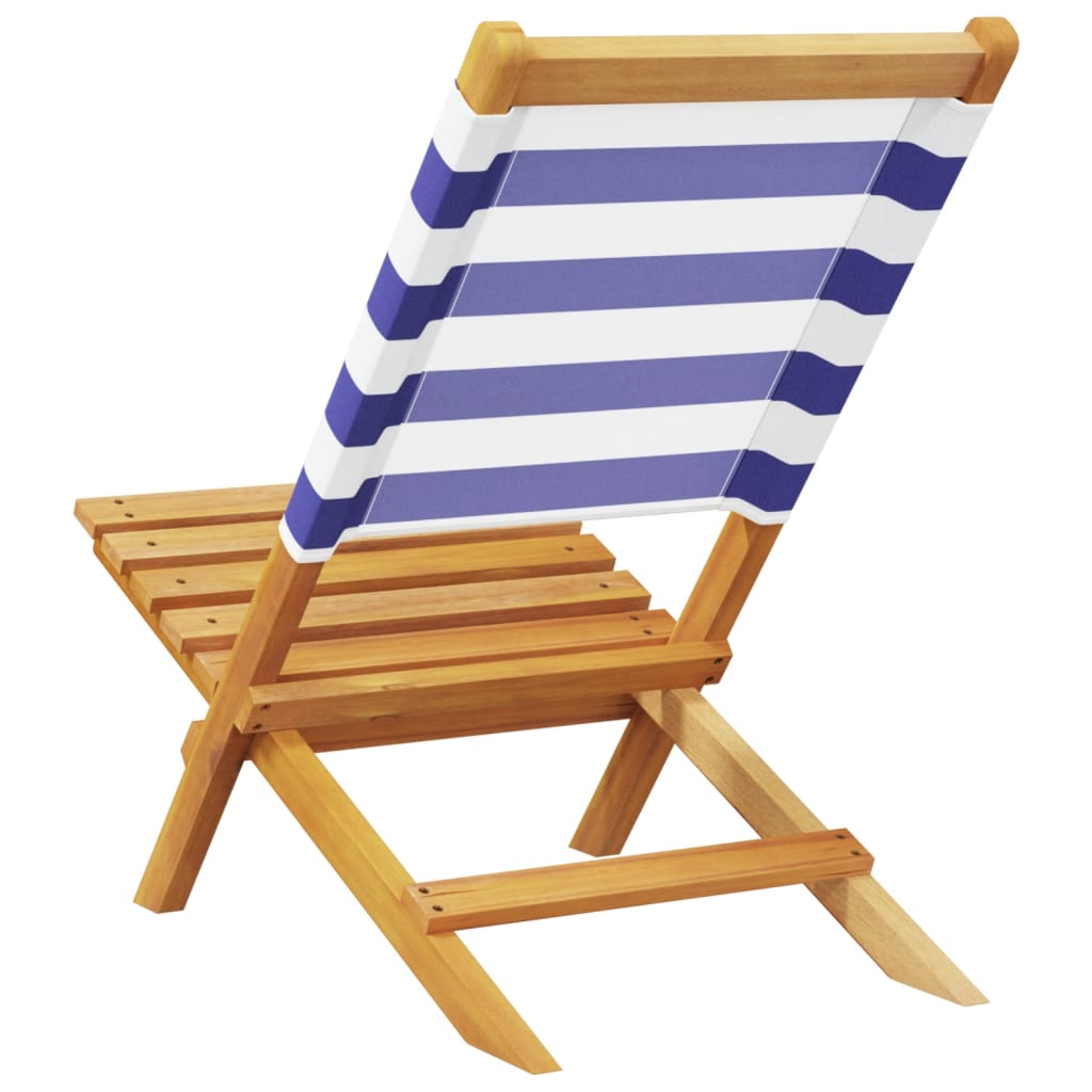 Tuinstoelen 8 st inklapbaar stof en massief hout blauw en wit is nu te koop bij PeponiXL, paradijselijk wonen!