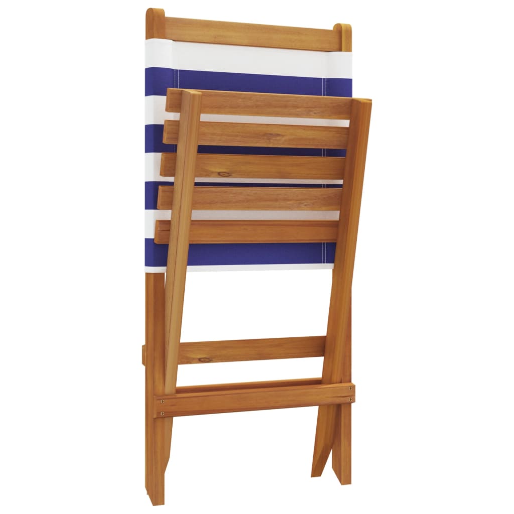 Tuinstoelen 8 st inklapbaar stof en massief hout blauw en wit is nu te koop bij PeponiXL, paradijselijk wonen!