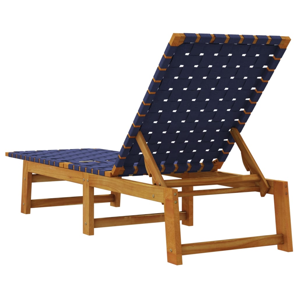 Ligbedden 2 st massief acaciahout en stof donkerblauw is nu te koop bij PeponiXL, paradijselijk wonen!
