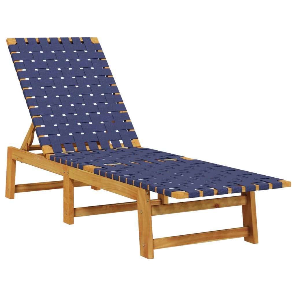 Ligbedden 2 st met tafel massief acaciahout donkerblauw is nu te koop bij PeponiXL, paradijselijk wonen!