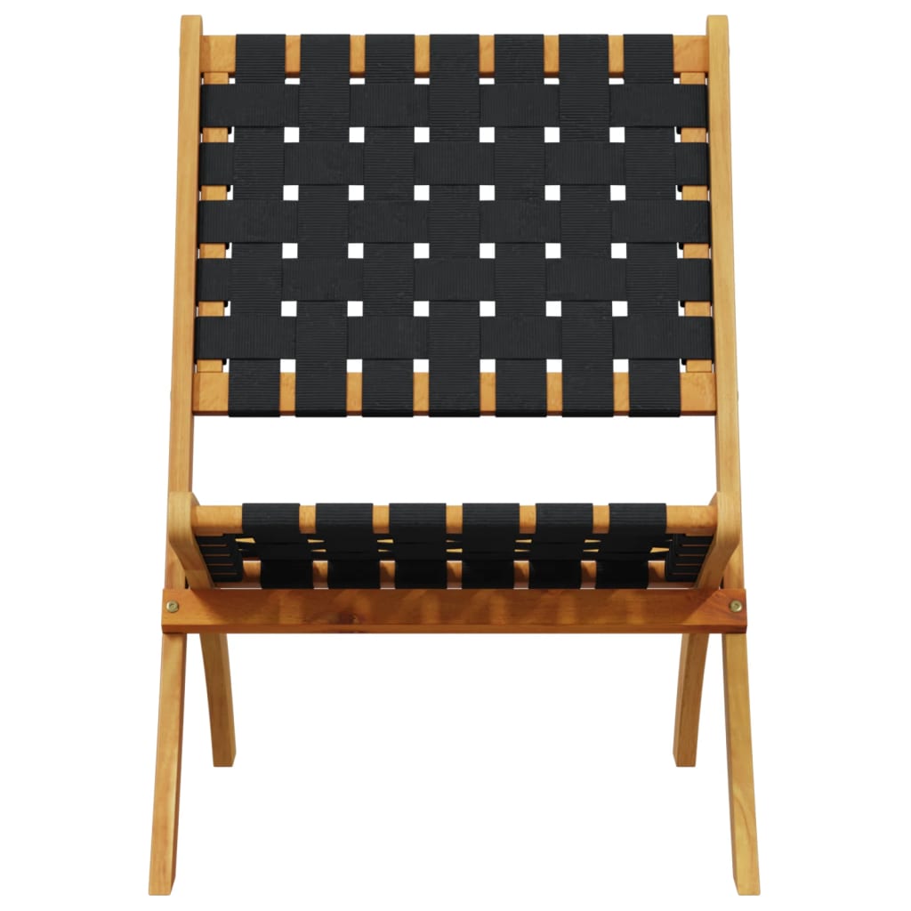 Tuinstoelen 2 st inklapbaar met tafel massief hout zwart is nu te koop bij PeponiXL, paradijselijk wonen!