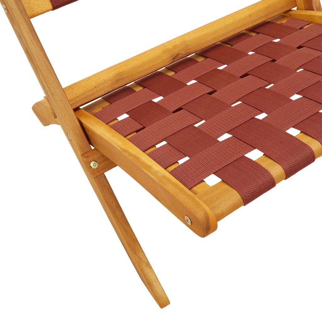 Tuinstoelen 2 st inklapbaar met tafel massief hout rood is nu te koop bij PeponiXL, paradijselijk wonen!