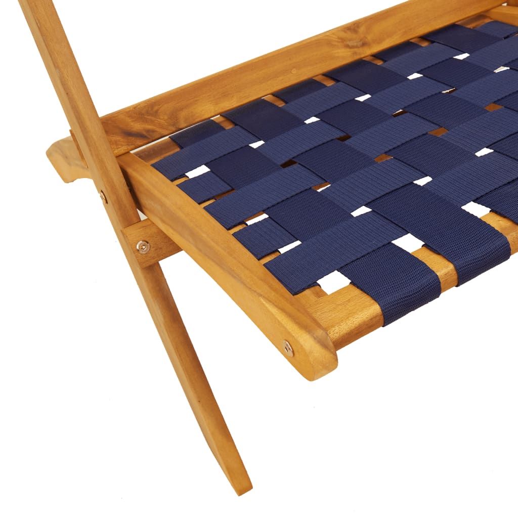 Tuinstoelen 2 st inklapbaar met tafel massief hout blauw is nu te koop bij PeponiXL, paradijselijk wonen!