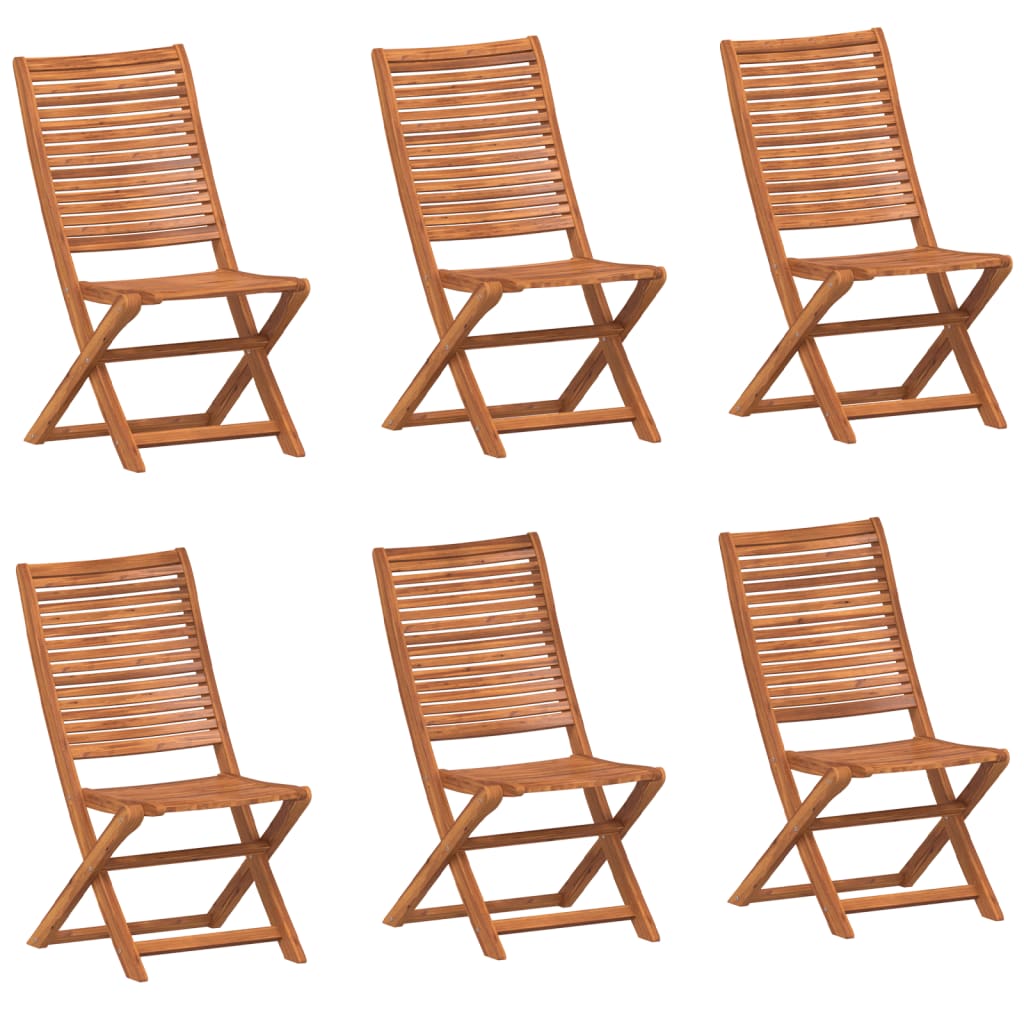 Tuinstoelen 6 st inklapbaar 51x66x95 cm massief acaciahout is nu te koop bij PeponiXL, paradijselijk wonen!