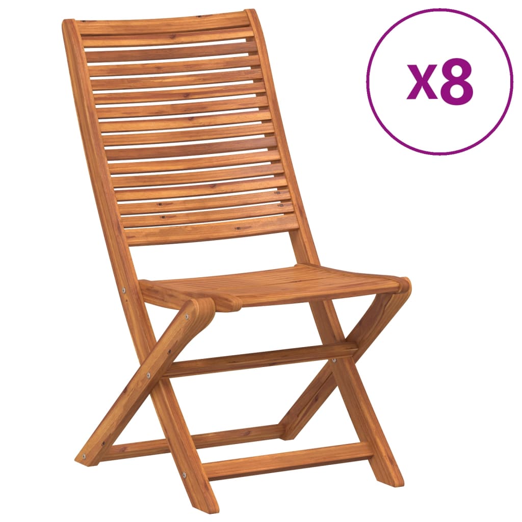 Tuinstoelen 8 st inklapbaar 51x66x95 cm massief acaciahout is nu te koop bij PeponiXL, paradijselijk wonen!
