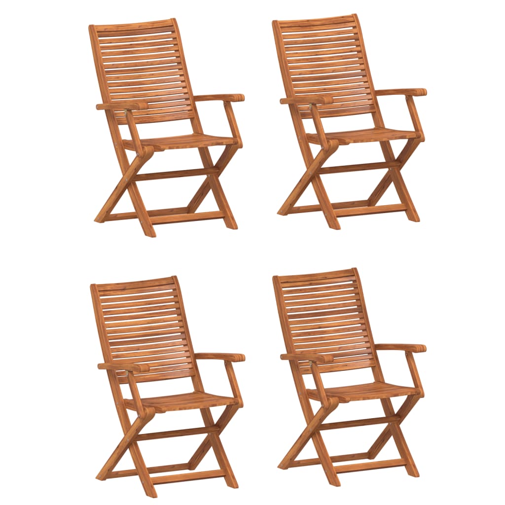 Tuinstoelen 4 st inklapbaar 57x66x95 cm massief acaciahout is nu te koop bij PeponiXL, paradijselijk wonen!