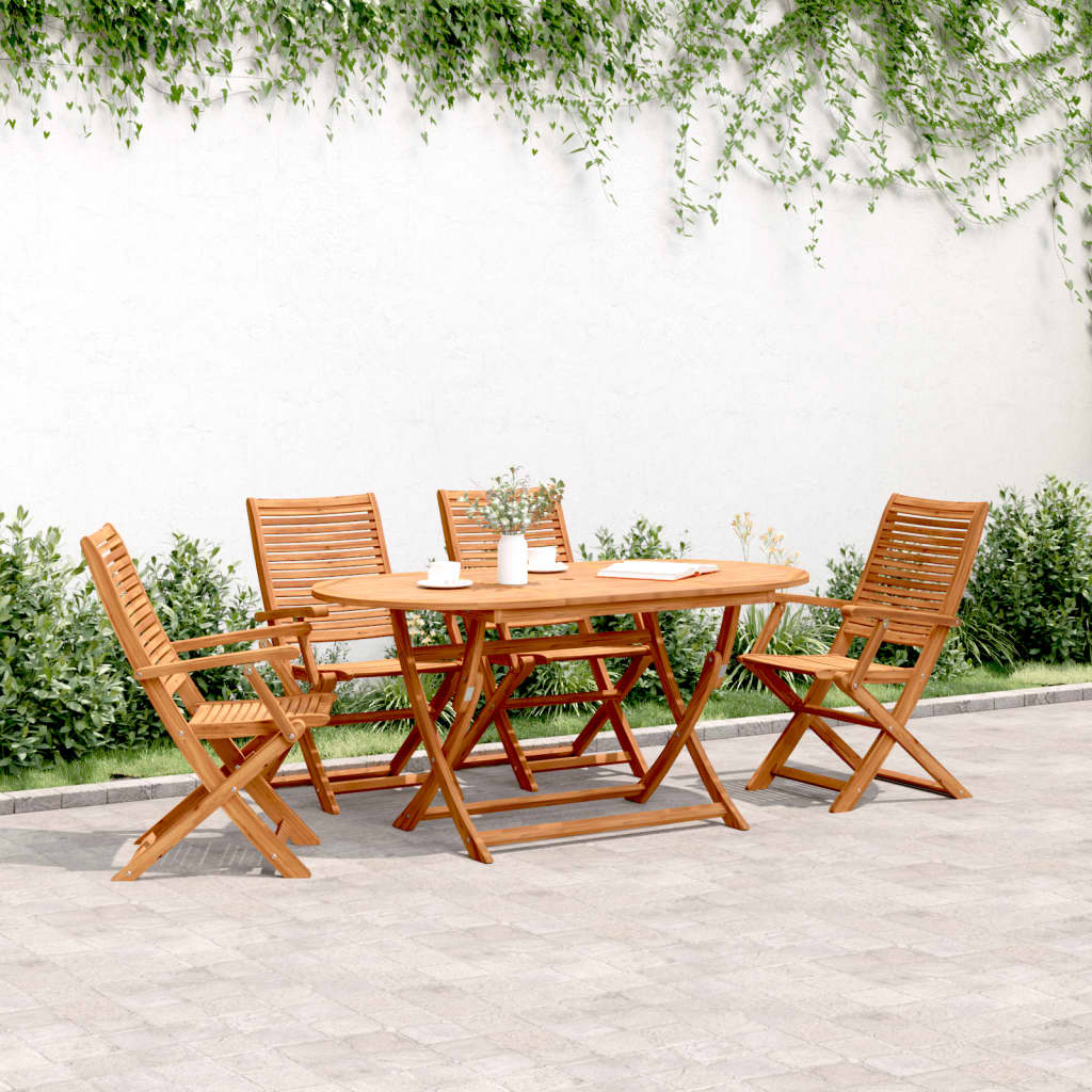Tuinstoelen 4 st inklapbaar 57x66x95 cm massief acaciahout is nu te koop bij PeponiXL, paradijselijk wonen!