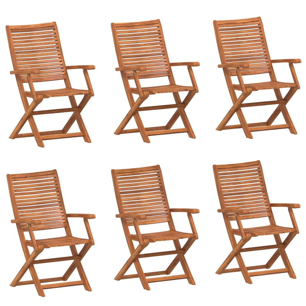 Tuinstoelen 6 st inklapbaar 57x66x95 cm massief acaciahout is nu te koop bij PeponiXL, paradijselijk wonen!