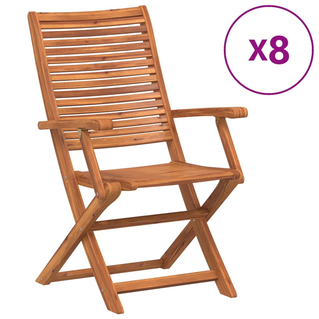 Tuinstoelen 8 st inklapbaar 57x66x95 cm massief acaciahout is nu te koop bij PeponiXL, paradijselijk wonen!